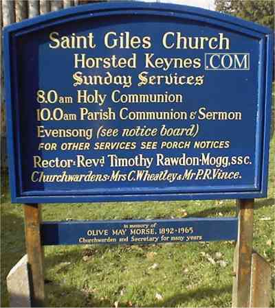 The Church Notice Board, with a minor addition!
