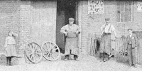 Horsted Keynes forge, close-up of the workers.