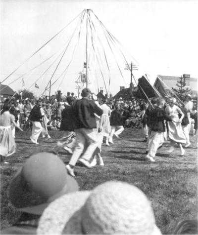 Horsted Keynes: Maypole dancing on the green 1935.