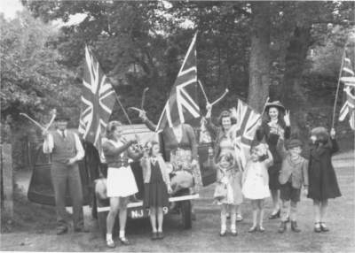 Horsted Keynes: The Awcock family on VE Day.